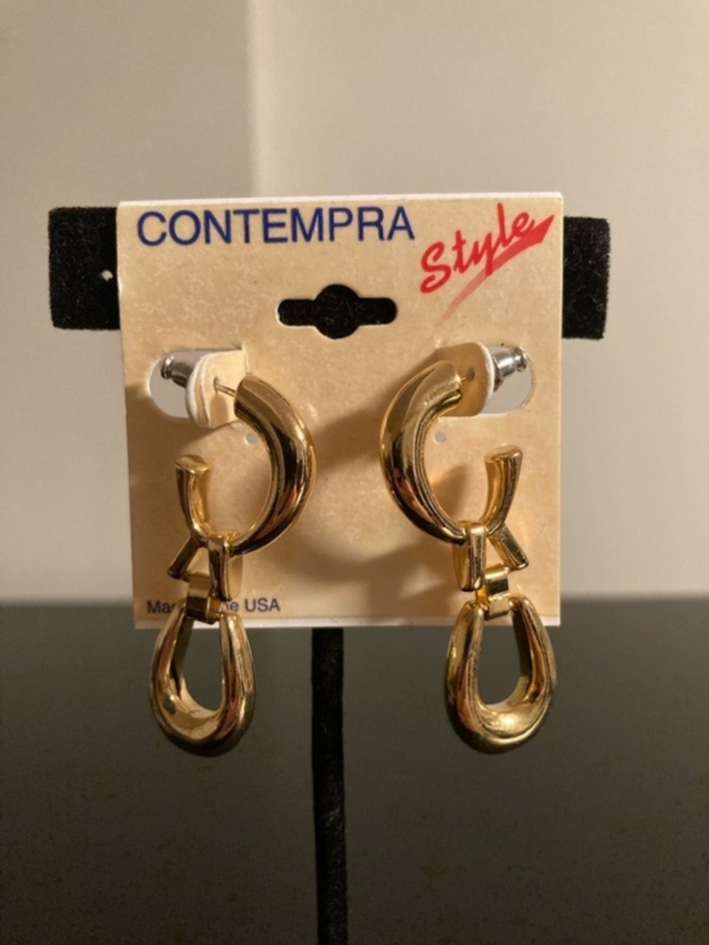 Gold Linked Hoop Drop Earrings